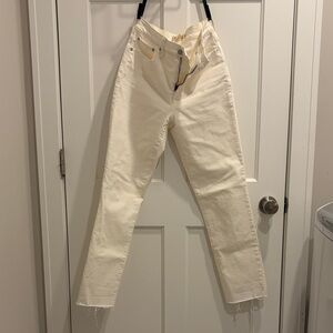 Madewell Straight Leg Jeans in Light Cream